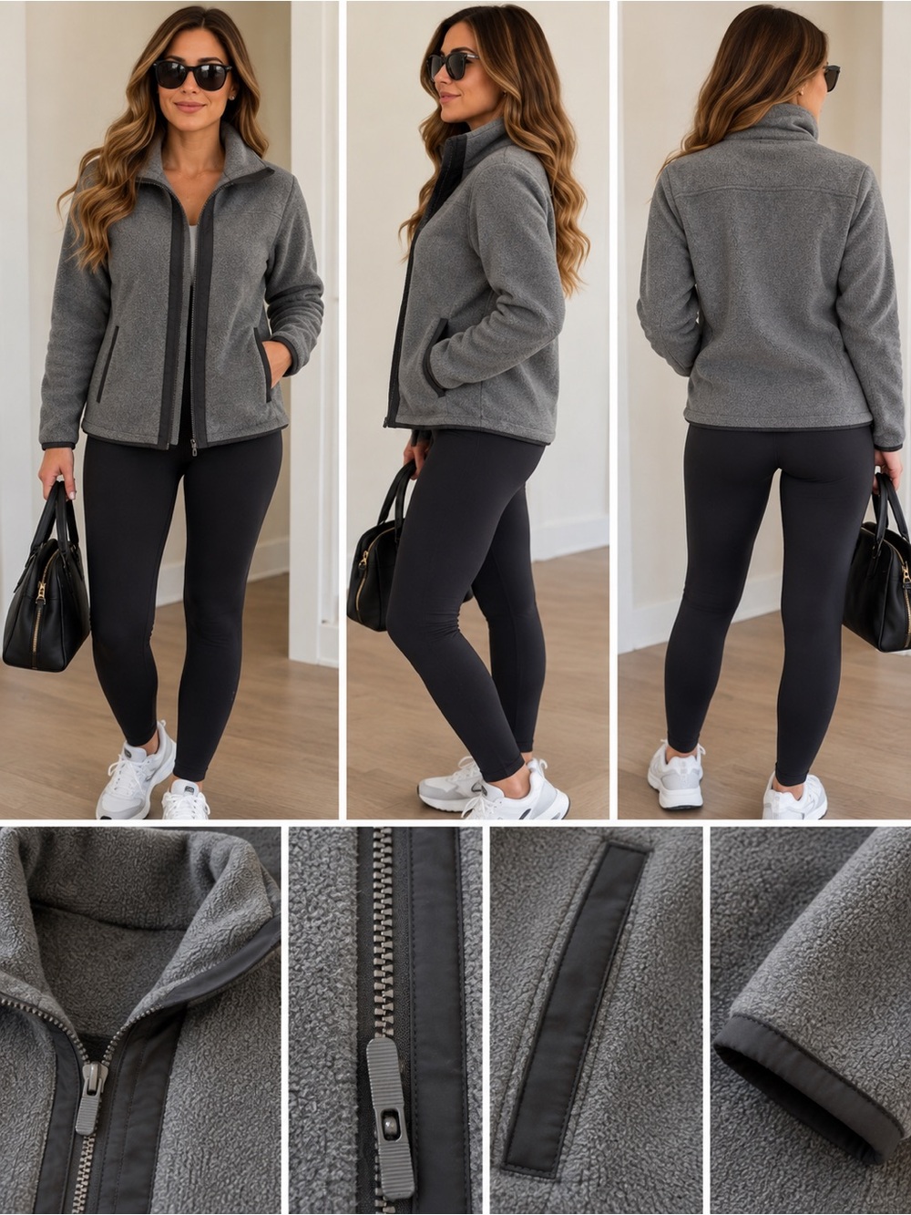 lululemon athletica Grey Sherpa Zip-Up Jacket